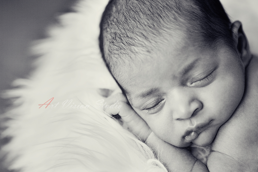 Stamford, CT black and white infant pictures