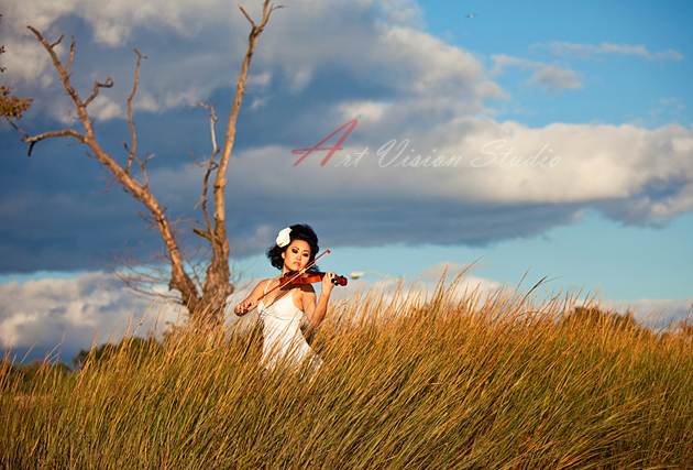 Editorial shoot - playing violin